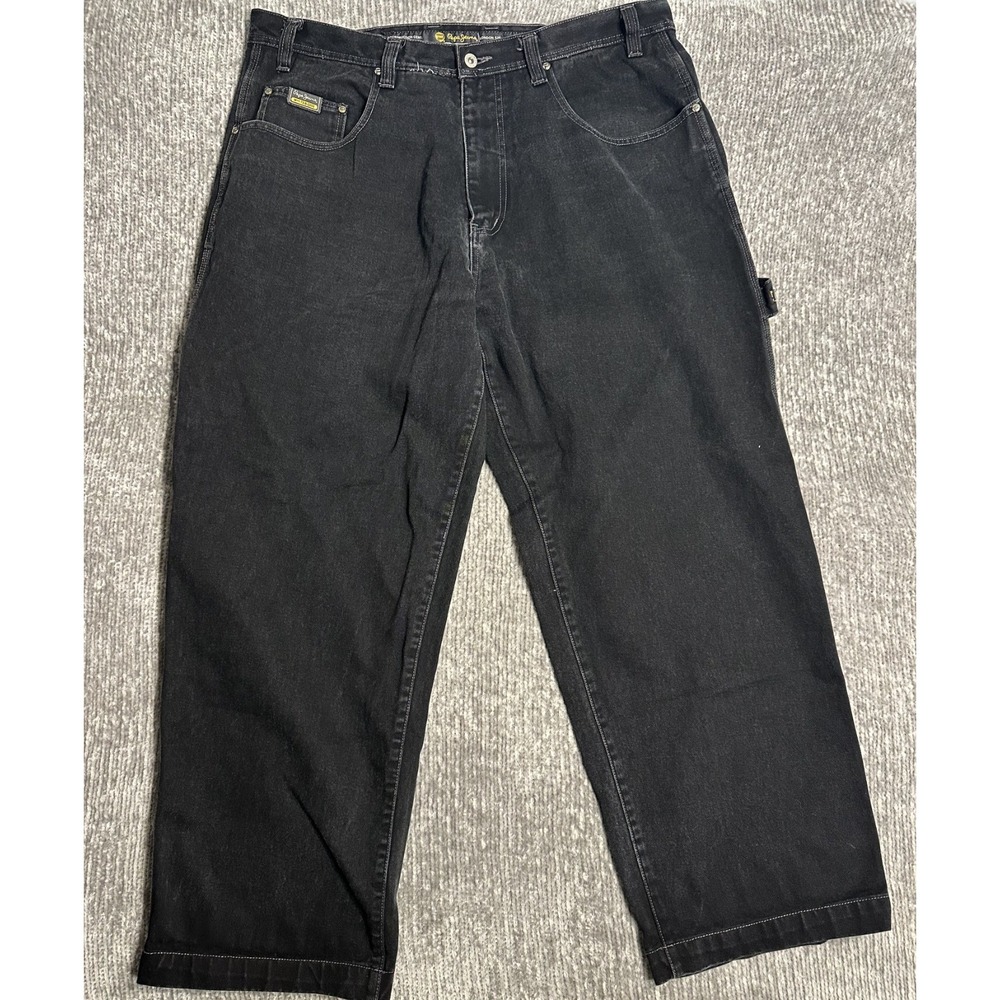 Vintage Pepe London Jeans mens 42 Black Denim Carpenter Y2K 90s Rave baggy fit